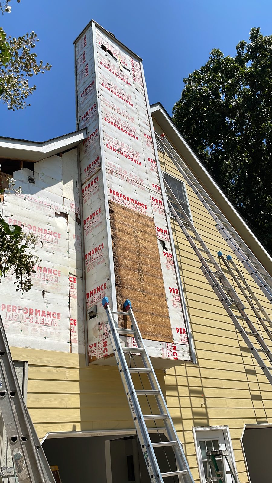 Exterior siding repair and repaint replacing damaged wood in Northern Virginia