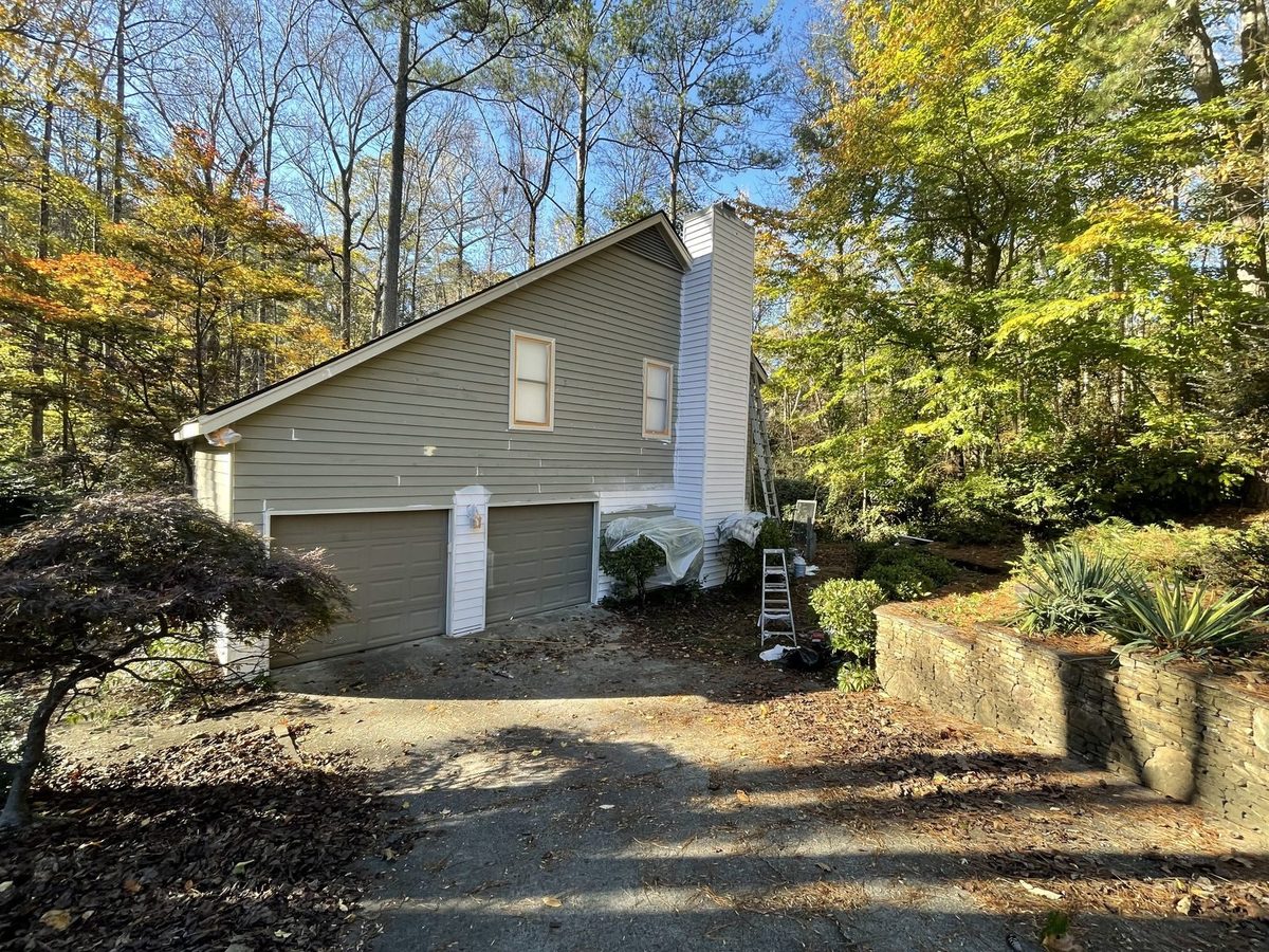 Full Exterior Repaint before — Siding, Trim & Chimney, Northern Virginia